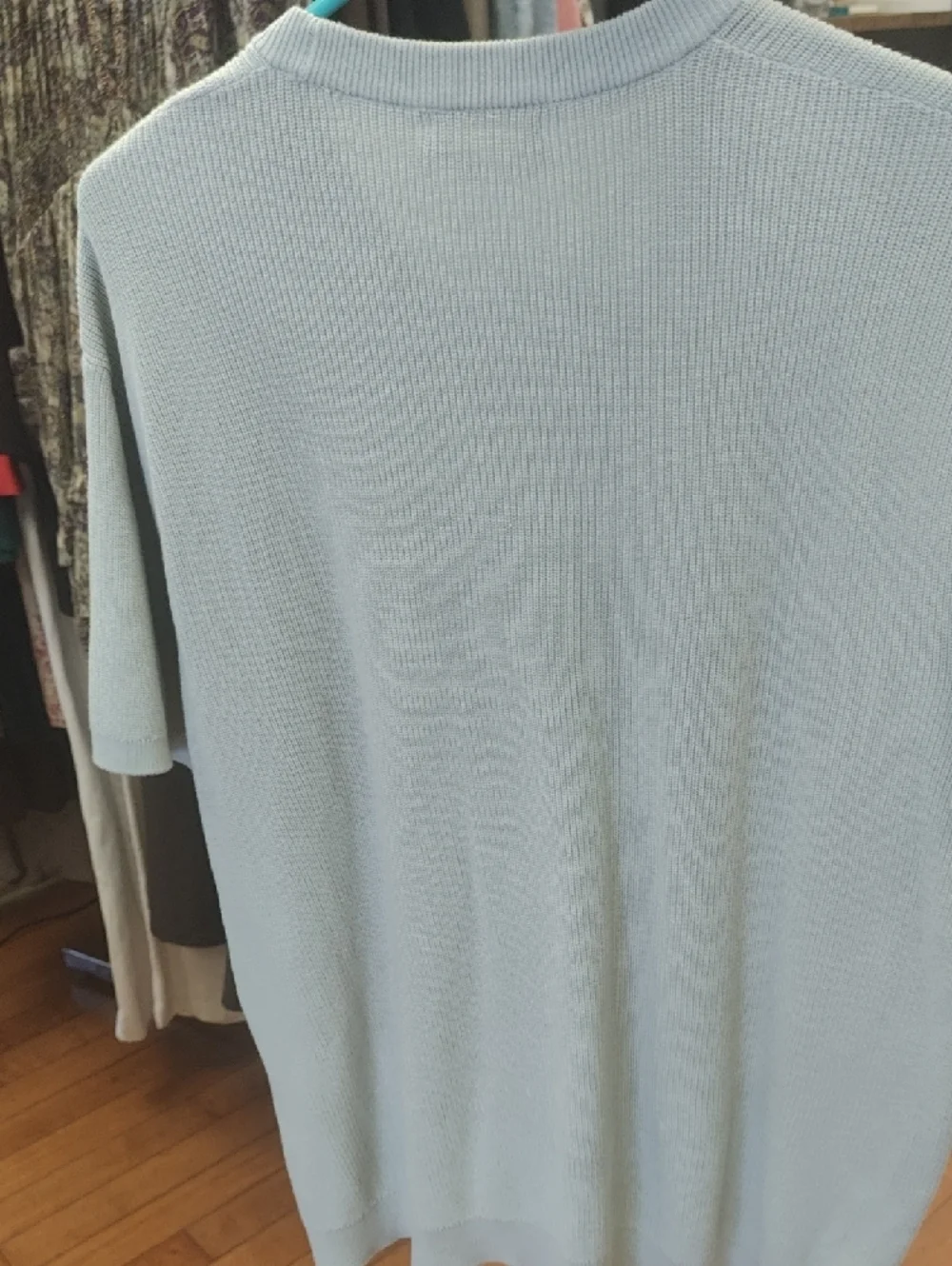 Zara Light Sage Short-Sleeve Knit Crew Shirt - Picture 7 of 7